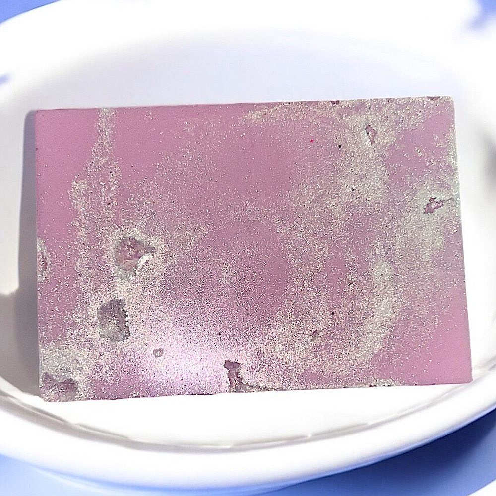 Lavender mango SHIMMER soap handmade goat milk & oatmeal butter 2x3in 4.5oz